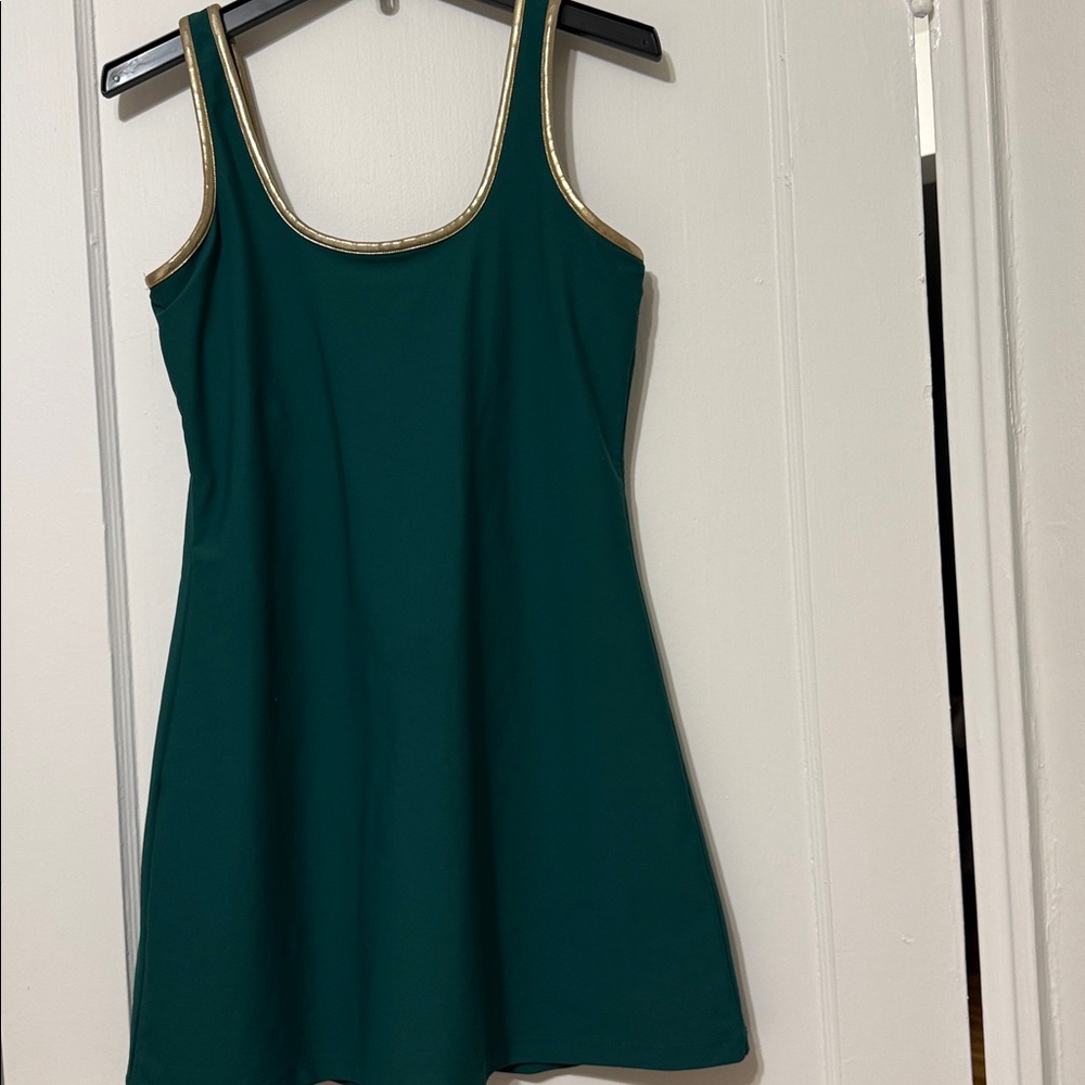 Aqua Teal Dress with Gold Accents sport yoga tennis